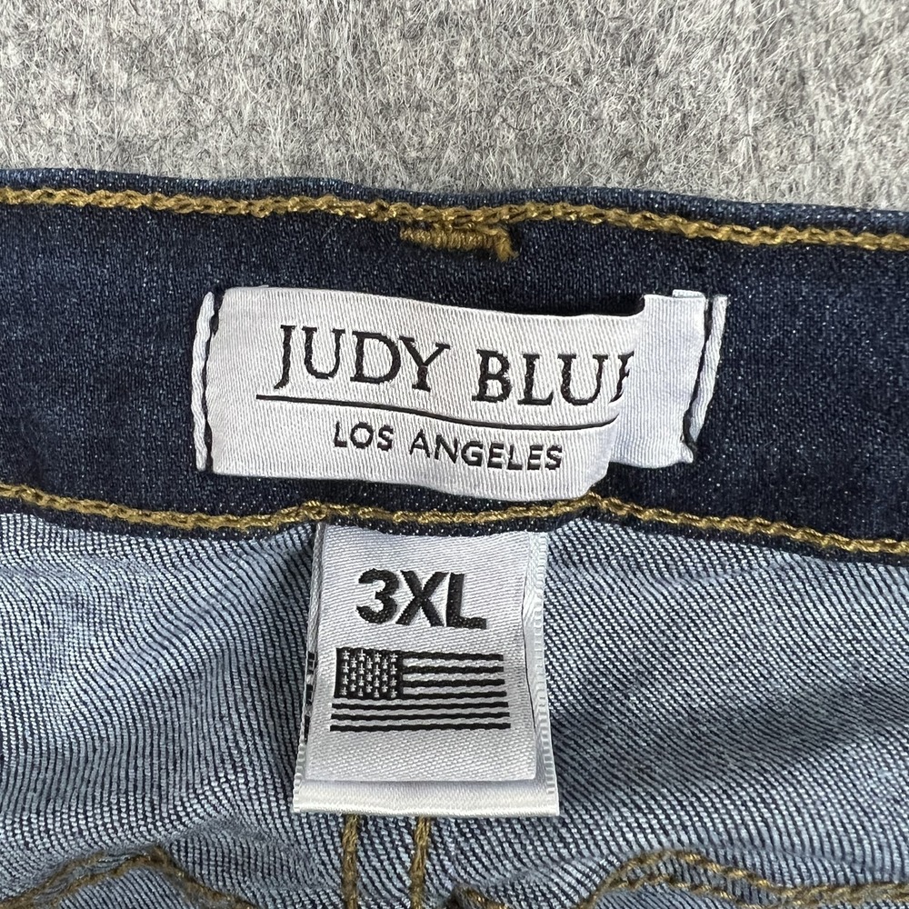 Judy Blue Jeans Womens 3XL Blue Dark Wash Stretch Mid Rise Skinny Plus Size USA - Picture 4 of 15